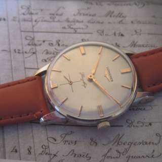 Vintage Swiss Made LONGINES Mens watch 1960s  SILVER DIAL  17 jewels 