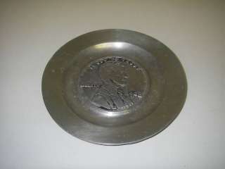 Pew ta Rex PEWTER One Cent Coin Plate IN GOD WE TRUST  