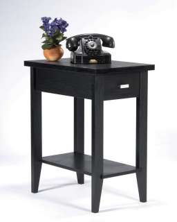 Modern Matte Black Wood Miniscule End Table  