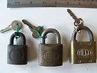 Vintage padlocks with keys work great, two Corbin and one Lucky