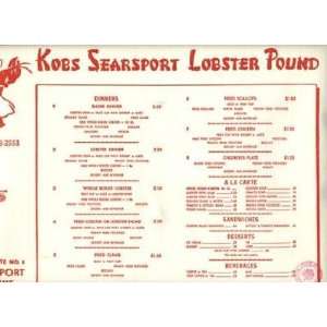  Kobs port Lobster Pound Placemat Maine 1960s 