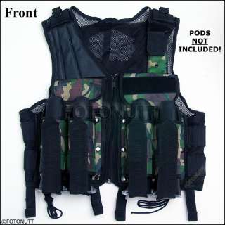   DELUXE LIGHTWEIGHT CAMO TACTICAL VEST Paintball Harness (Front Photo
