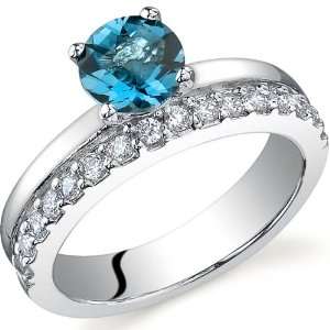  Sleek and Sparkling 1.00 carats London Blue Topaz Ring in 