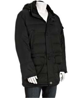 Rainforest black quilted micro twill hooded down coat   up to 
