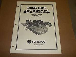 c968] Bush Hog Parts List Manual 4214 Mower  