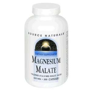  Source Naturals Magnesium Malate 625mg, 200 Capsules 