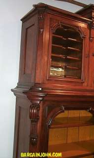 Pc. Victorian Walnut Bookcase file cabinet  