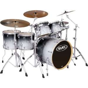  Mapex Pro M 7 Piece Fusion Pop Drum Set, Transparent Gloss 
