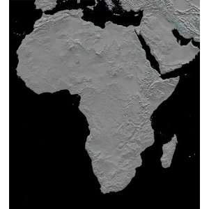  Earth Topographic Satellite Map of Africa 24x22 