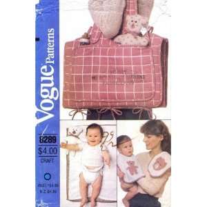  Vogue 8289 Vintage Crafts Sewing Pattern Diaper Bag 