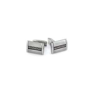  Mens Braided Cufflinks in Stainless Steel Jewelry