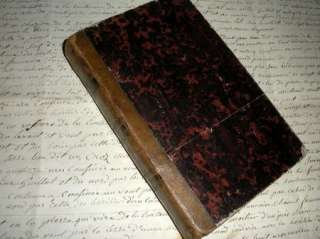 Petite Antique 19thC French Leather Bound Book ~Shabby Chic~  