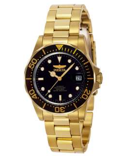 Invicta 8929 Mens Pro Diver Gold Tone Automatic Black Dial Dive Watch 