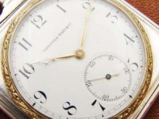 TAVANNES 15 JEWELS PURE SILVER SQUARE PURE SILVER POCKET WATCH  