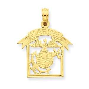  14k Gold Framed Marine Pendant 1.4 gr. Jewelry
