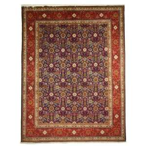  911 x 130 Navy Blue Persian Hand Knotted Wool Tabriz Rug 