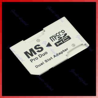 Micro SD TF To Memory Stick MS Pro Duo Adapter 2 Slot W  