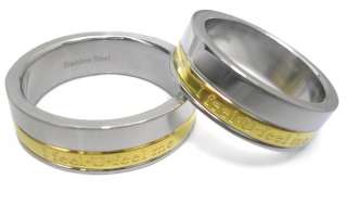 Matching Stainless Steel Wedding/Promise Rings Set  