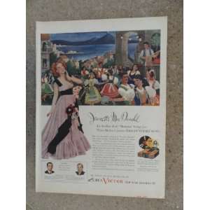 RCA Victor red seal Records.,Vintage 40s full page print ad (Jennette 