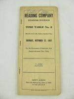 Reading Railroad Employee Timetable Reading Div 1957  