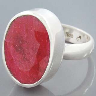 Exotic Natural Red Ruby Gemstone 925 Sterling Silver Jewelry Ring Size 