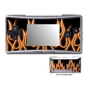 com Orange Neon Flames Design GameBoy Micro Decorative Protector Skin 