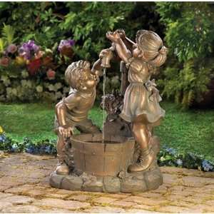    children in the garden water fountain Patio, Lawn & Garden
