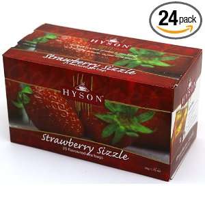 Hyson Tea, Strawberry Sizzlee, Teabags, 25 Count Boxes (Pack of 24 