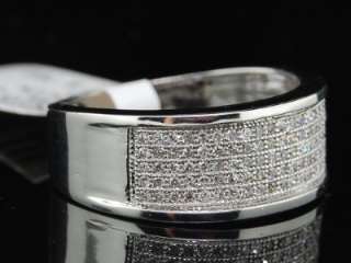 MENS DIAMOND WEDDING ENGAGEMENT BAND PAVE PINKY RING  