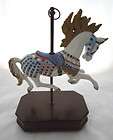 wild mane white carousel horse music box waltz blue saddle