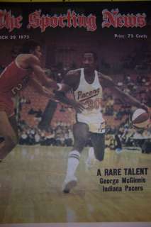 1975 Sporting News INDIANA Pacers GEORGE McGINNIS ABA  