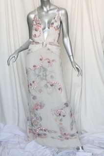 GIORGIO ARMANI*BEADED SILK*Jeweled Long RUNWAY COUTURE Dress Gown 38*V 