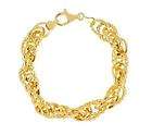   Silver 18K Clad 7 1/4 Polished and Textured Rolo Bracelet 