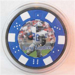 Barry Sanders Lions POKER CHIP CARD GUARD PROTECTOR  
