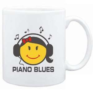  Mug White  Piano Blues   female smiley  Music Sports 