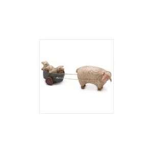  SHEEP FAMILY CARRIAGE FIGURINE