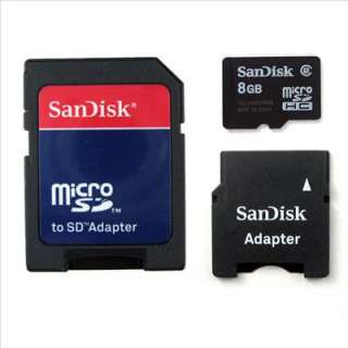San Disk 8GB Micro SDHC Memory Card + Mini SD Adapter  
