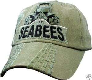 NAVY SEABEES LOGO OD EMBROIDERED BULLDOZER HAT CAP  