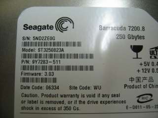Seagate ST3250823A Barracuda 7200.8 250GB Hard Disk Firmware v3.03 IDE 