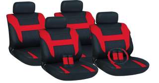 New CAR SEAT Cover SET Semi Custom RED AND BLACK 2 ROWS  