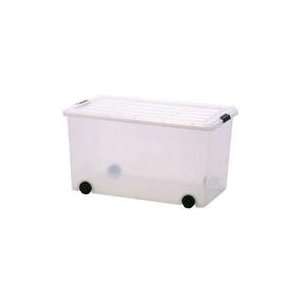  Clear Plastic Storage Box   Set of 2   Iris 95 Qt   by 