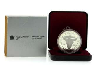   Bison Regina Commemorative One Dollar $1 Silver Coin W/Box  