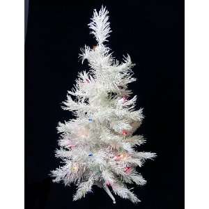  2 Pre Lit White Artificial Christmas Tree   Multi Lights 
