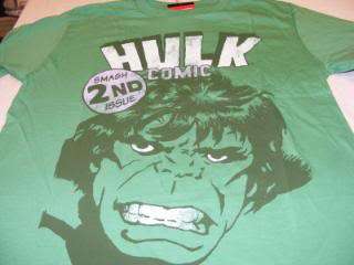 Incredible Hulk Smash 2nd Issue Green T Shirt Marvel Comics New  