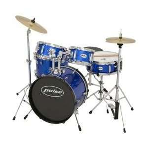  Pulse 5 piece Junior Drum Set Metallic Blue Musical 