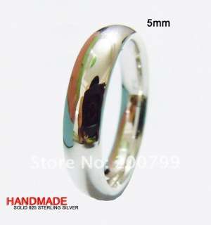 HANDMADE 925 Sterling Silver Plain Wedding Band Ring