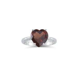    3.80 Cts Garnet Solitaire Ring in 18K White Gold 3.0 Jewelry