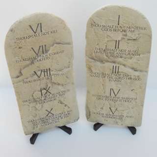 Moses The Ten 10 COMMANDMENTS TABLETS plaque tablet set  