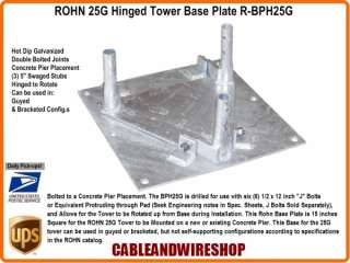 ROHN 25G Tower BPH25G Tower Hinged Base Plate R BPH25G 610074820291 
