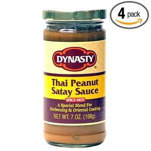 Dynasty Thai Peanut Satay Sauce, 7 Ounce Jars (Pack of 4)  
